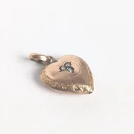 Antique 9ct Gold Seed Pearl Love Heart Pendant Hollow Charm - Image 14