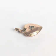 Antique 9ct Gold Seed Pearl Love Heart Pendant Hollow Charm - Image 7