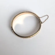 Vintage 9ct Metal Code 1/5 Gold Bangle Etched Hinged - Image 15