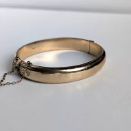 Vintage 9ct Metal Code 1/5 Gold Bangle Etched Hinged - Image 12