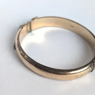 Vintage 9ct Metal Code 1/5 Gold Bangle Etched Hinged - Image 10