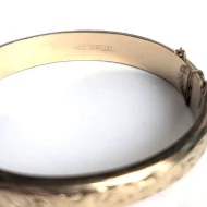 Vintage 9ct Metal Code 1/5 Gold Bangle Etched Hinged - Image 8