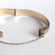 Vintage 9ct Metal Code 1/5 Gold Bangle Etched Hinged - Image 4