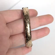 Vintage 9ct Metal Code 1/5 Gold Bangle Etched Hinged - Image 3