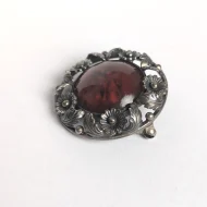Vintage Sterling Silver Danish Amber Brooch Mid Century Niels Erik From Scandi - Image 7