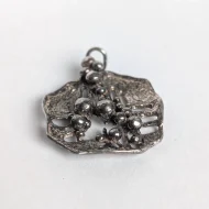 Vintage Sterling Silver Brutalist Pendant Abstract Raised Modernist - Image 10