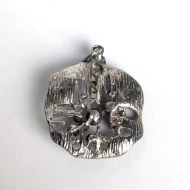 Vintage Sterling Silver Brutalist Pendant Abstract Raised Modernist - Image 7
