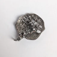 Vintage Sterling Silver Brutalist Pendant Abstract Raised Modernist - Image 4