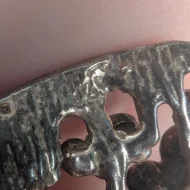 Vintage Sterling Silver Brutalist Pendant Abstract Raised Modernist - Image 3