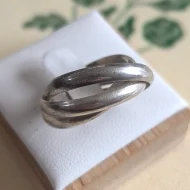 Vintage Sterling Silver Russian Wedding Ring Multi Band Twist