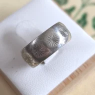 Vintage Sterling Silver Star Cut Chunky Ring Simple Minimalist Band