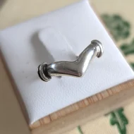 Vintage Sterling Silver Chunky Wishbone Chevron Ring 925