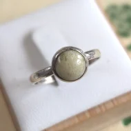 Vintage Sterling Silver Connemara Marble Ring 925 Round Stacker