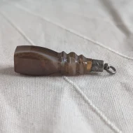 Antique Victorian Banded Agate Silver Topped Fob Seal Pendant Engraved - Image 6