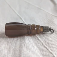 Antique Victorian Banded Agate Silver Topped Fob Seal Pendant Engraved - Image 8