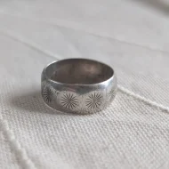 Vintage Sterling Silver Star Cut Chunky Ring Simple Minimalist Band - Image 7
