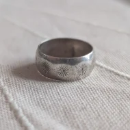 Vintage Sterling Silver Star Cut Chunky Ring Simple Minimalist Band - Image 8