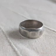 Vintage Sterling Silver Star Cut Chunky Ring Simple Minimalist Band - Image 10