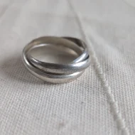 Vintage Sterling Silver Russian Wedding Ring Multi Band Twist - Image 4