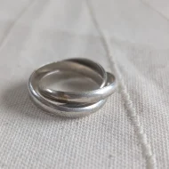 Vintage Sterling Silver Russian Wedding Ring Multi Band Twist - Image 5