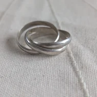 Vintage Sterling Silver Russian Wedding Ring Multi Band Twist - Image 6