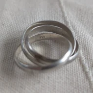 Vintage Sterling Silver Russian Wedding Ring Multi Band Twist - Image 8