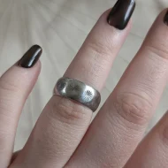 Vintage Sterling Silver Star Cut Chunky Ring Simple Minimalist Band - Image 3