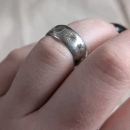 Vintage Sterling Silver Star Cut Chunky Ring Simple Minimalist Band - Image 4