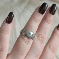 Vintage Sterling Silver Star Cut Chunky Ring Simple Minimalist Band - Image 5