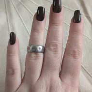 Vintage Sterling Silver Star Cut Chunky Ring Simple Minimalist Band - Image 2
