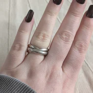 Vintage Sterling Silver Russian Wedding Ring Multi Band Twist - Image 9