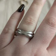 Vintage Sterling Silver Russian Wedding Ring Multi Band Twist - Image 10