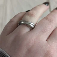 Vintage Sterling Silver Russian Wedding Ring Multi Band Twist - Image 2