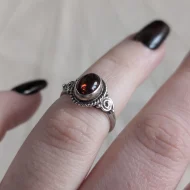 Vintage Sterling Silver Amber Signet Ring Spiral Size K.5 925 - Image 7