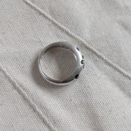 Vintage Sterling Silver Floral Enamel Chunky Stacker Ring 925 - Image 3