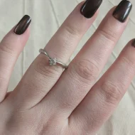 Vintage Sterling Silver CZ Solitaire Stack Ring 925 - Image 2