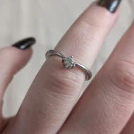 Vintage Sterling Silver CZ Solitaire Stack Ring 925 - Image 9