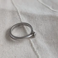 Vintage Sterling Silver CZ Solitaire Stack Ring 925 - Image 4