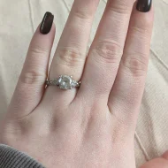 Vintage Sterling Silver Cocktail CZ Trilogy Ring 925 Pave - Image 2