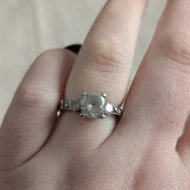 Vintage Sterling Silver Cocktail CZ Trilogy Ring 925 Pave - Image 11