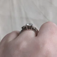 Vintage Sterling Silver Cocktail CZ Trilogy Ring 925 Pave - Image 10