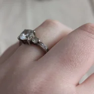 Vintage Sterling Silver Cocktail CZ Trilogy Ring 925 Pave - Image 9