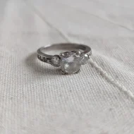 Vintage Sterling Silver Cocktail CZ Trilogy Ring 925 Pave - Image 8