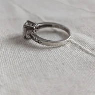 Vintage Sterling Silver Cocktail CZ Trilogy Ring 925 Pave - Image 7