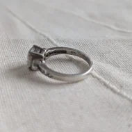 Vintage Sterling Silver Cocktail CZ Trilogy Ring 925 Pave - Image 6