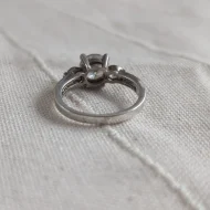 Vintage Sterling Silver Cocktail CZ Trilogy Ring 925 Pave - Image 5