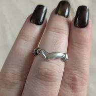 Vintage Sterling Silver Chunky Wishbone Chevron Ring 925 - Image 10