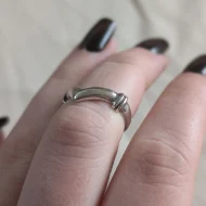 Vintage Sterling Silver Chunky Wishbone Chevron Ring 925 - Image 9