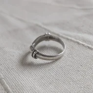Vintage Sterling Silver Chunky Wishbone Chevron Ring 925 - Image 5