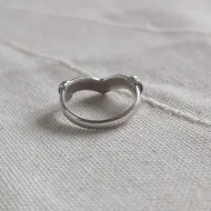 Vintage Sterling Silver Chunky Wishbone Chevron Ring 925 - Image 4
